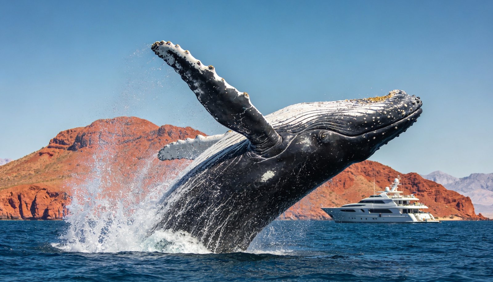 Avistamiento de ballenas La Paz: ballena saltando en el Mar de Cortés
