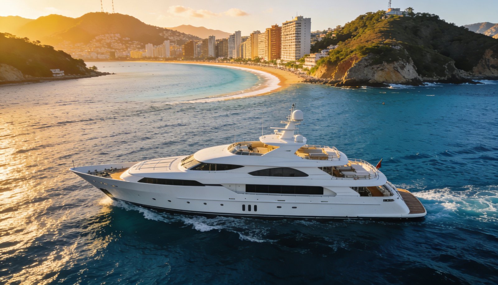 Qué hacer en Acapulco: yate en la bahía al atardecer