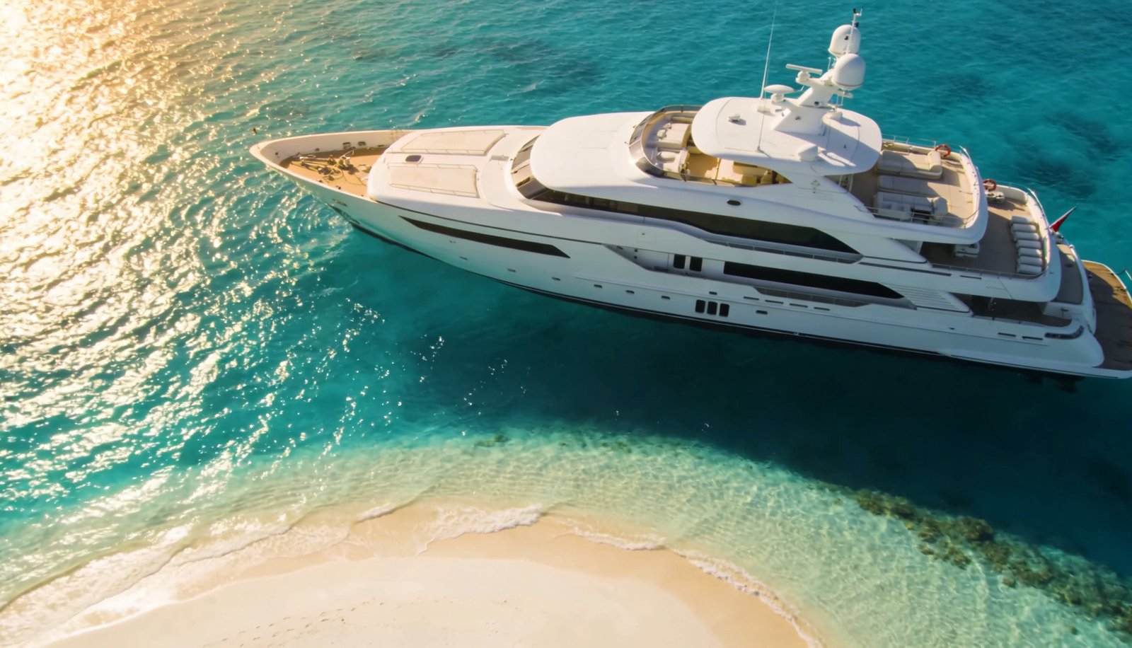 Yacht rental Cancún: luxury private yacht on turquoise Caribbean water